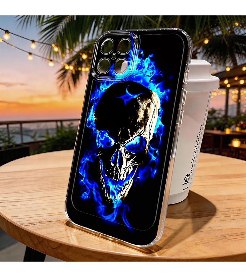 Phone Case Metal Texture Skull Blue Flame Pattern For Huawei Honor Y9S 50 60 8T 11I 13I Y70 Y71 Y91 7 6 5 4Lite 70 90 200 X5 X5B X5C X6 X6C X6B X6A X6A X7 X7B X7A X7C X8 X8A X8B X8C X9 X9A X9B X9C 400 Pro Lite Smart Compatible Model X6 Mixed Color 1 - Image 1