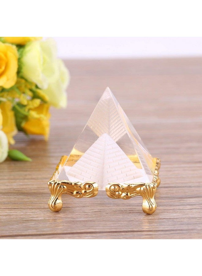 Petrichor 2.3 inches Feng shui Vastu Crystal Pyramid with Golden Legs (2.3 inches) Decoration & Gifts - Image 1