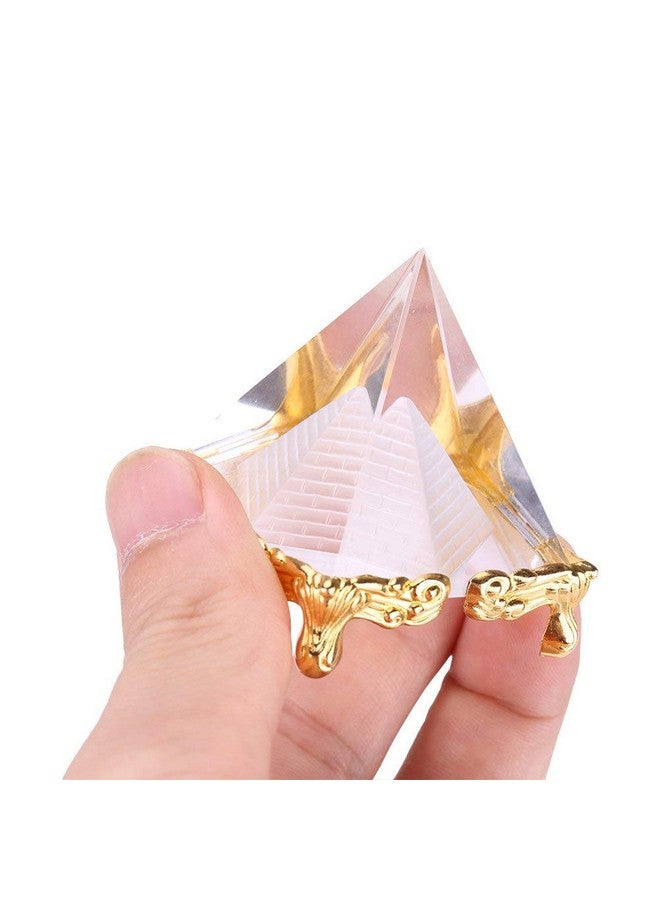 Petrichor 2.3 inches Feng shui Vastu Crystal Pyramid with Golden Legs (2.3 inches) Decoration & Gifts - Image 4