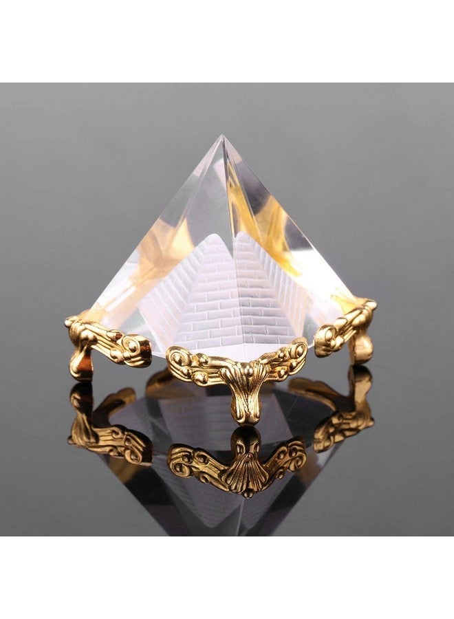 Petrichor 2.3 inches Feng shui Vastu Crystal Pyramid with Golden Legs (2.3 inches) Decoration & Gifts - Image 5