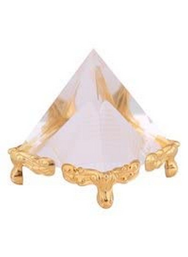 Petrichor 2.3 inches Feng shui Vastu Crystal Pyramid with Golden Legs (2.3 inches) Decoration & Gifts - Image 3