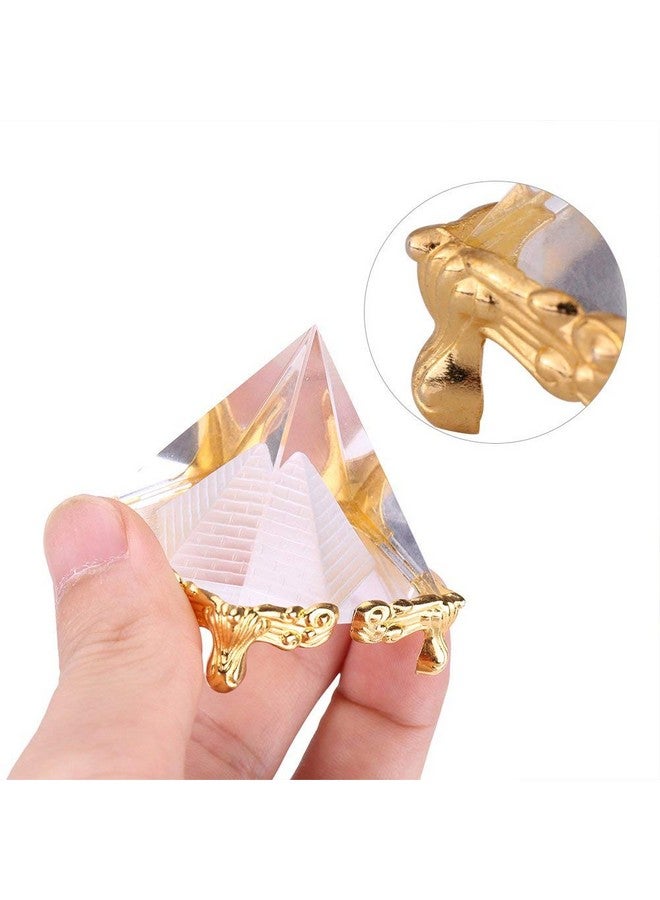 Petrichor 2.3 inches Feng shui Vastu Crystal Pyramid with Golden Legs (2.3 inches) Decoration & Gifts - Image 2