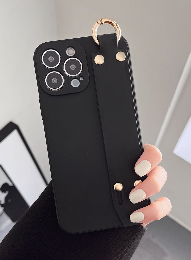 Loquat Cartoon Silicone Soft Shell Apple Phone Case With Wrist Strap Holder - Image 1