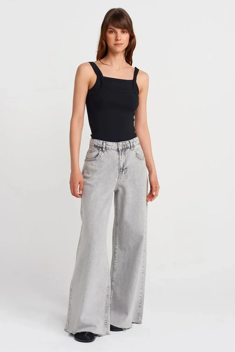 Dilvin Black DILVIN Ribbed Sleeveless Square-neck Blouse for Women | Best Price UAE