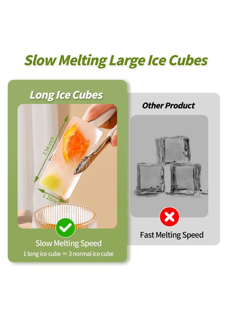 KASTWAVE 2Pcs Silicone Ice Cube Tray, Water Bottle Ice Cube Tray, with Lid, Premium Stackable Large Ice Cube Molds, Rectangle Silicone Molds, for Freezer, for Soup, Butter, Baking, Easy Release, White - Image 4