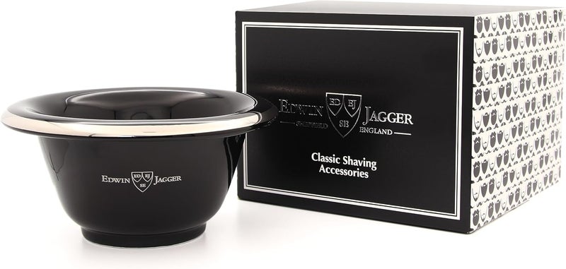 Edwin Jagger Black Porcelain Shaving Bowl RN16 - Image 2