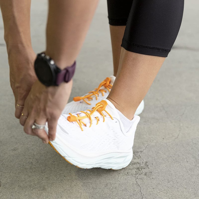 Lock Laces No-Tie Elastic Shoelaces (2-Pack) â€“ One Size Fits All â€“ Original Elastic Lacing Solution for Sneakers, Running & Athletic Shoes (Cool Gray-Orange) - Image 5