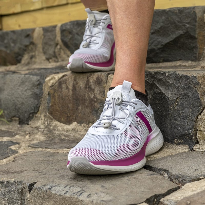 Lock Laces No-Tie Elastic Shoelaces (2-Pack) â€“ One Size Fits All â€“ Original Elastic Lacing Solution for Sneakers, Running & Athletic Shoes (Cool Gray-Orange) - Image 4