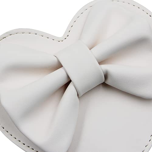 ZGMYC Cute Heart-shaped Crossbody Purse Bowknot Shoulder Bag Satchel for Little Girls Toddlers (White) - Image 4