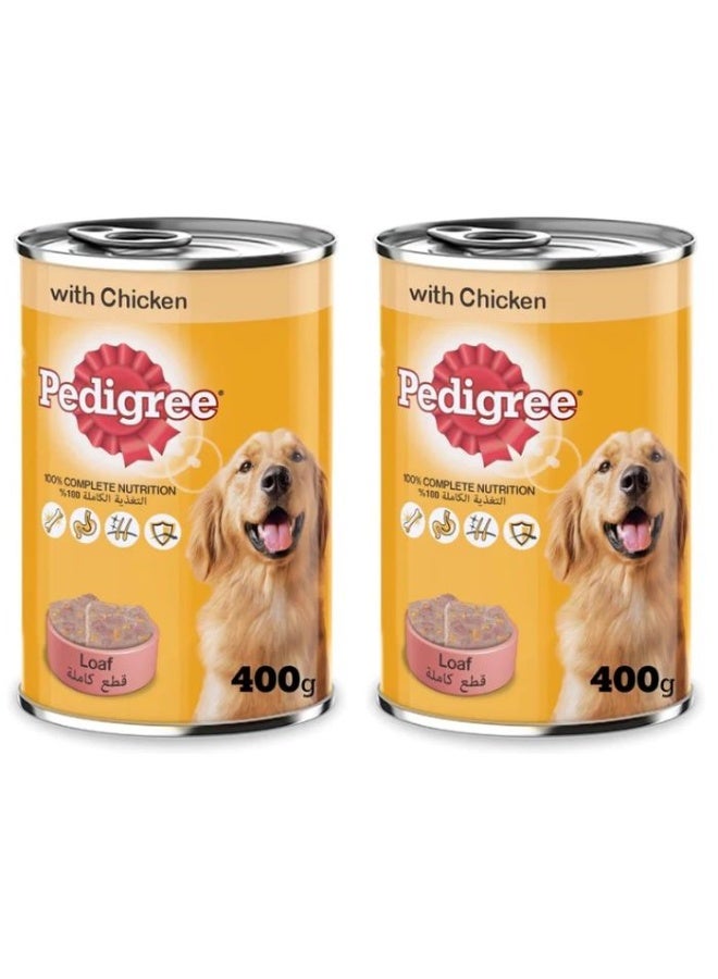 Pedigree Chicken Loaf Wet Dog Food - 400G  PACK OF 2 - Image 1