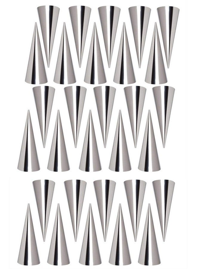FantasyDay Non-stick Cream Horn Molds Stainless Steel, FantasyDay 5 inch Large Size Cannoli Tubes Kit Pack of 30 Baking Cones Pastry Roll Horn Croissant Mold - Christmas Anniversary Free Standing Cone Shape - Image 1