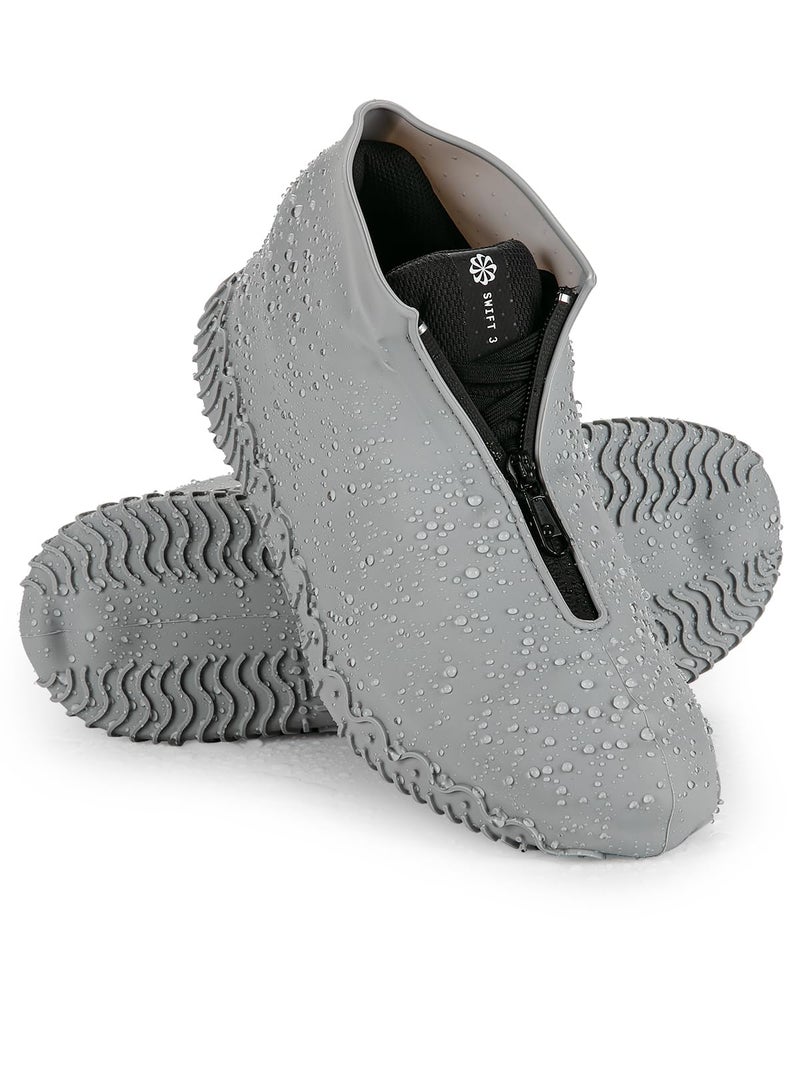 Zbyoujer Waterproof Rain Shoe Covers  Silicone Overshoes With Zipper Non-Slip Galoshes For Men And Women - Image 1
