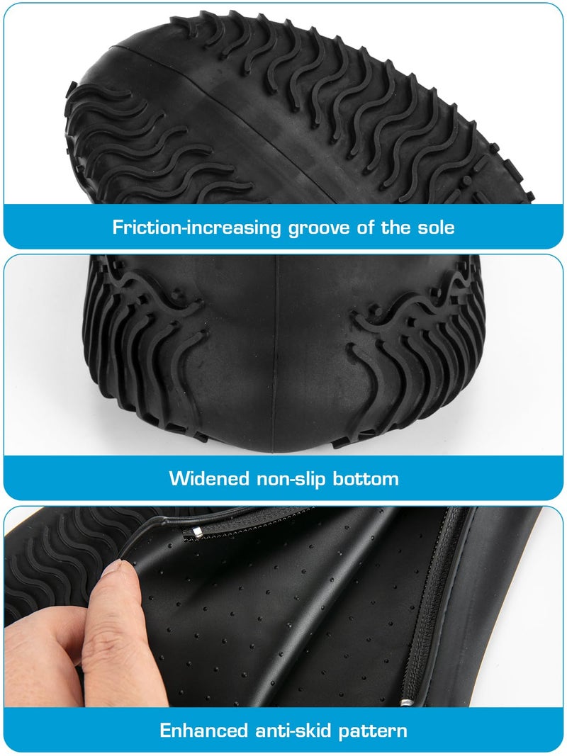 Zbyoujer Waterproof Rain Shoe Covers  Silicone Overshoes With Zipper Non-Slip Galoshes For Men And Women - Image 4
