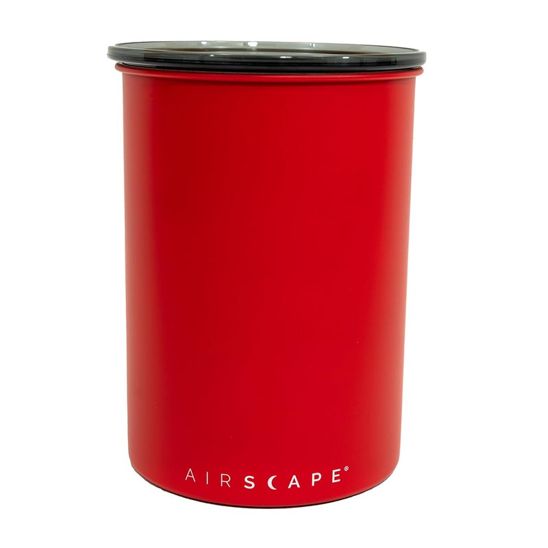 Planetary Design Airscape Stainless Steel Coffee Canister | Food Storage Container | US Patented Airtight Lid | Push Out Excess Air Preserve Food Freshness (Medium, Matte Red) - Image 2