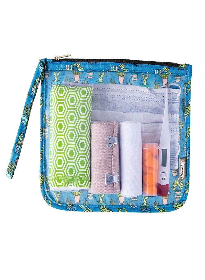 ChicoBag Travel Zip Pouches | Reusable Travel Pouch w/Zipper & Clear Front | TSA Approved | Eco Friendly & Eco-Conscious | Small, Medium, Quart Size Set | Cactus Pattern (Pack of 3) - Image 4