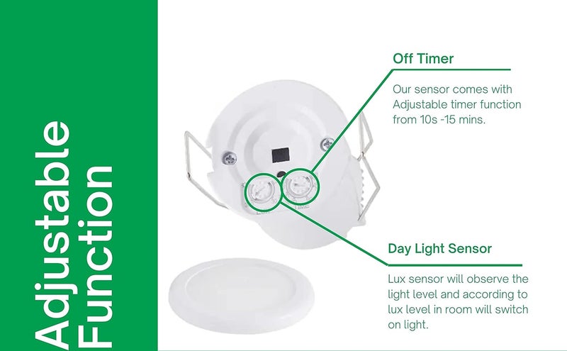 ConnectedHome Mini Motion Sensor InCeiling Flush Mount 360 PIR Occupancy Sensor 230V AC 8 Meter Coverage CHPCF1 - Image 5