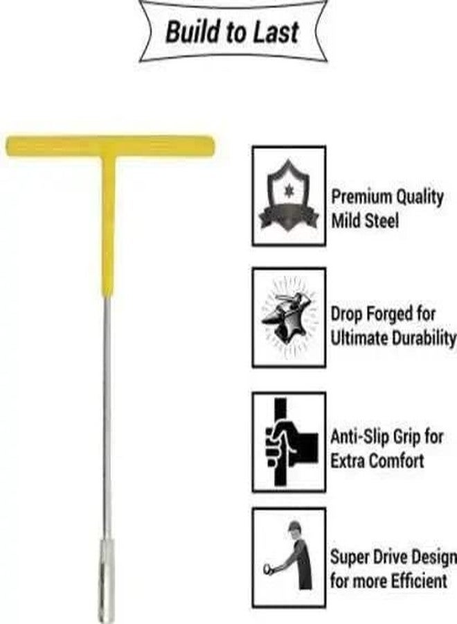 H9 Hex T - Type Handle Spanner Socket Wrench Deep Reach Nut Driver for Automobiles/Bike/Car Repair goti Tools Kit (1, (Hex 8, 10, 12, & 14 mm, 1)) - Image 5