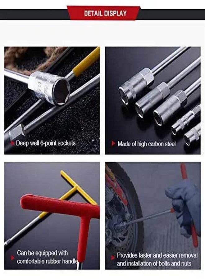 H9 Hex T - Type Handle Spanner Socket Wrench Deep Reach Nut Driver for Automobiles/Bike/Car Repair goti Tools Kit (1, (Hex 8, 10, 12, & 14 mm, 1)) - Image 4