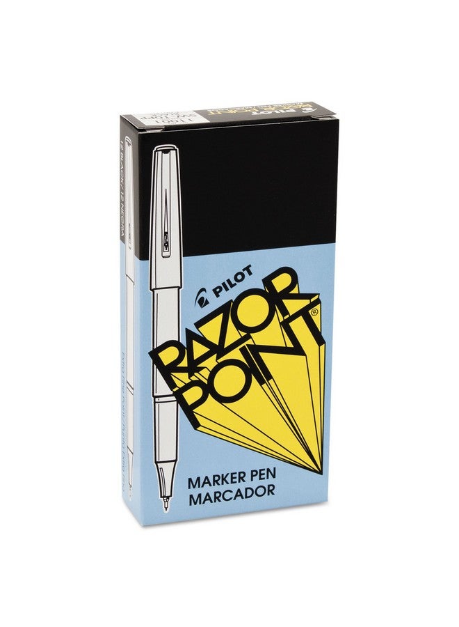 PILOT Razor Point Fine Line Marker Stick Pens, Ultra-Fine Point (0.3Mm) Black Ink, 12-Pack (11001)  - Image 2
