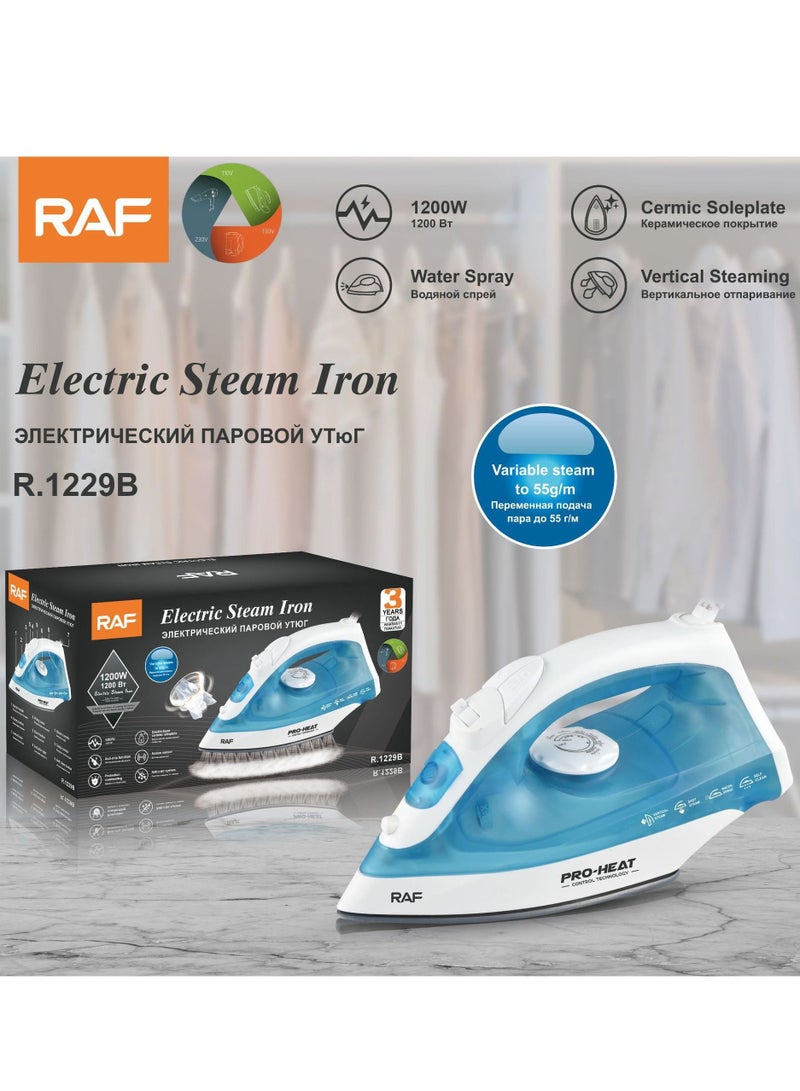 RAF Easy Speed Steam Iron 1200W R.1229 Light Blue - Image 5