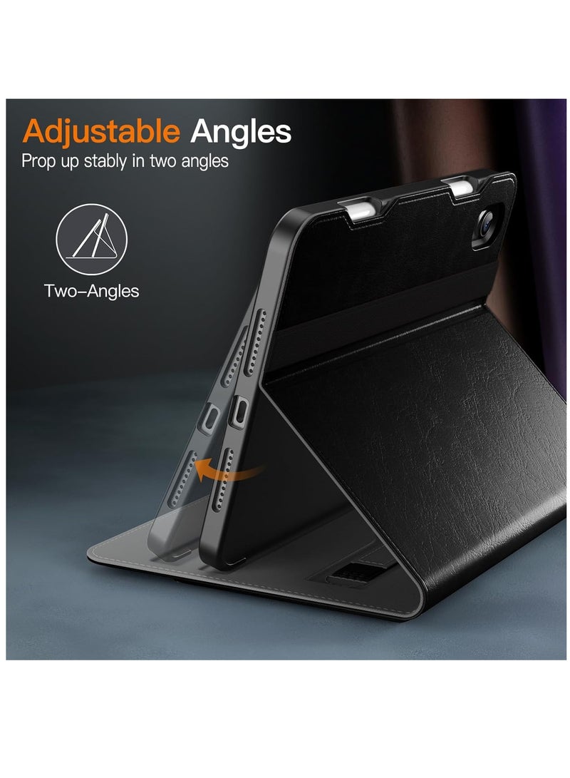 جي تيك حافظة لجهاز Ipad Mini 6 مقاس 8.3 بوصة موديل 2021 من الجيل السادس من جلد البولي يوريثان، غطاء حماية للكمبيوتر اللوحي مع حامل قلم رصاص وجيب متعدد الزوايا باللون الأسود - Image 3