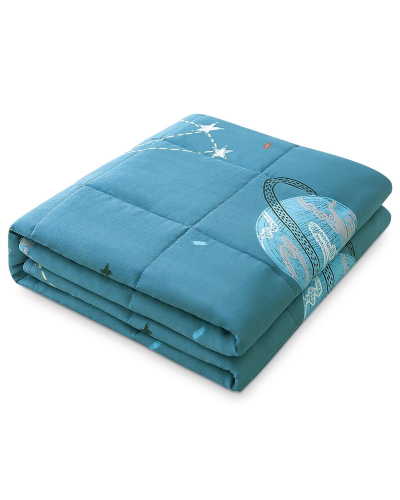Sivio Weighted Blanket  100 Cotton Heavy Blanket 5lbs 36 x 48 inches Moon and Star Pattern Breathable Soft Throw Blanket for Calm Sleeping for Home and School Nap