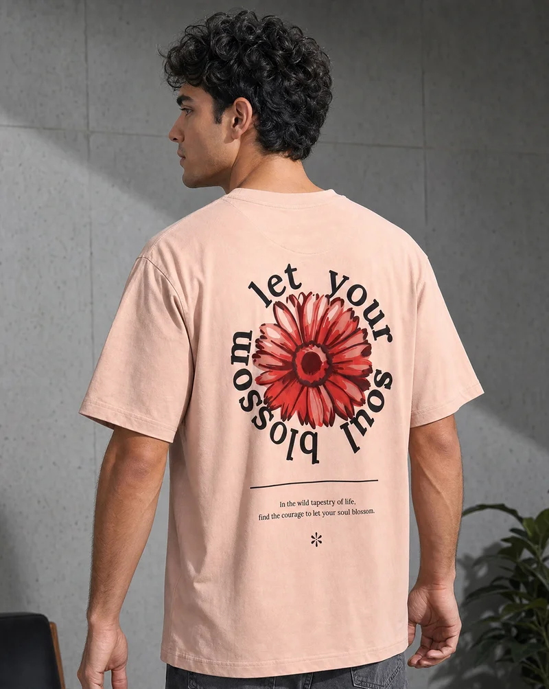 نوبيرو Nobero Men Oversized  Graphic Printed T-shirt
