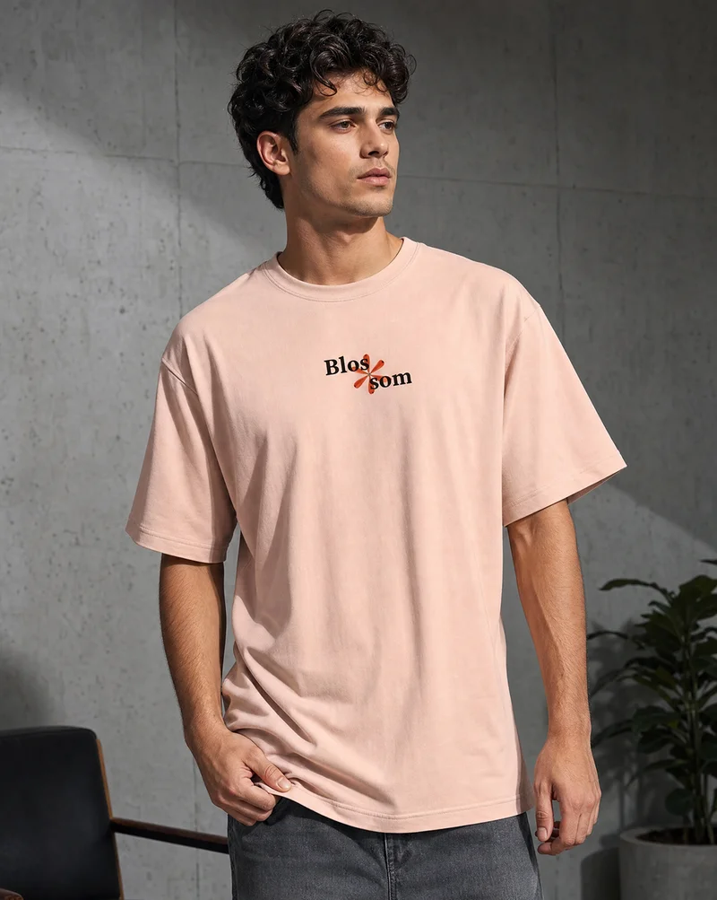 نوبيرو Nobero Men Oversized  Graphic Printed T-shirt