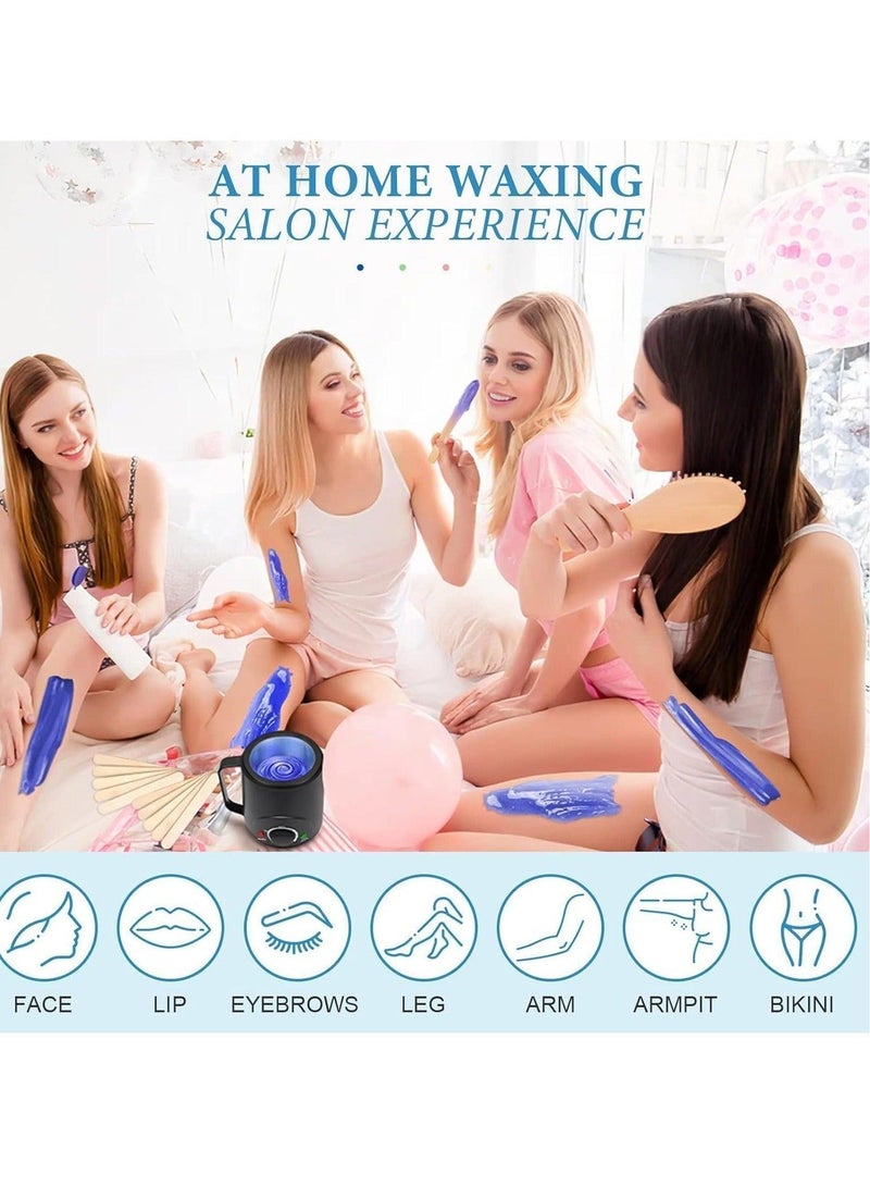جوي وورلد جهاز تسخين الشمع، طقم شمع صغير لإزالة الشعر، طقم شمع صلب محمول مع خرز شمع صلب سعة 14 أونصة، ماكينة شمع احترافية لجميع أنواع الشعر، شمع الساقين والوجه والإبطين - Image 5