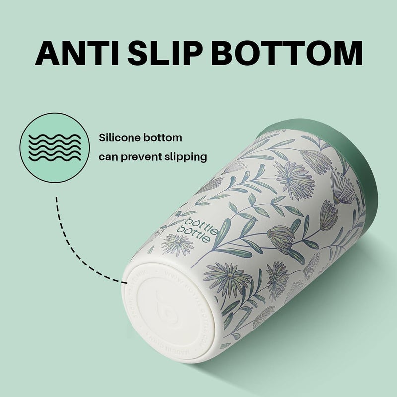 BOTTLE BOTTLE Thermal Mug 350 ml - Insulated Travel Mug with Blossoming Flowers Design - Image 5