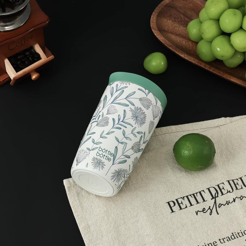 BOTTLE BOTTLE Thermal Mug 350 ml - Insulated Travel Mug with Blossoming Flowers Design - Image 3