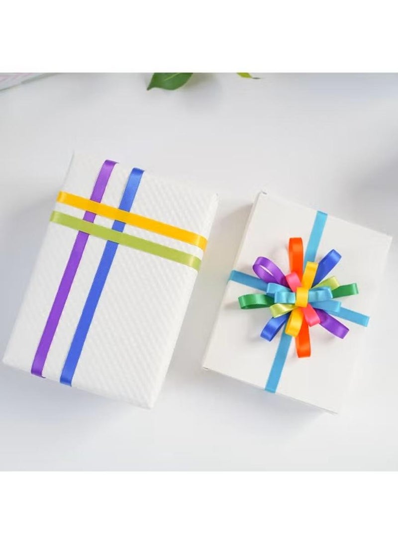 PAPERSAY 10pcs Rainbow Satin Ribbon, 1cmx4.5m (3/8" x 5 Yards )Each- Perfect for Gift Wrapping, Birthday & Wedding Decorations, Invitations & Crafts - Image 4