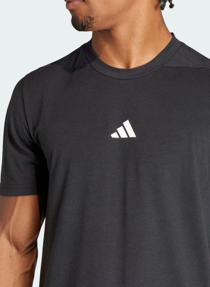 adidas تيشيرت تدريب أسود للرجال مقاس