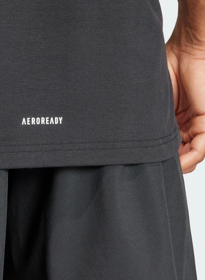 adidas تيشيرت تدريب أسود للرجال مقاس