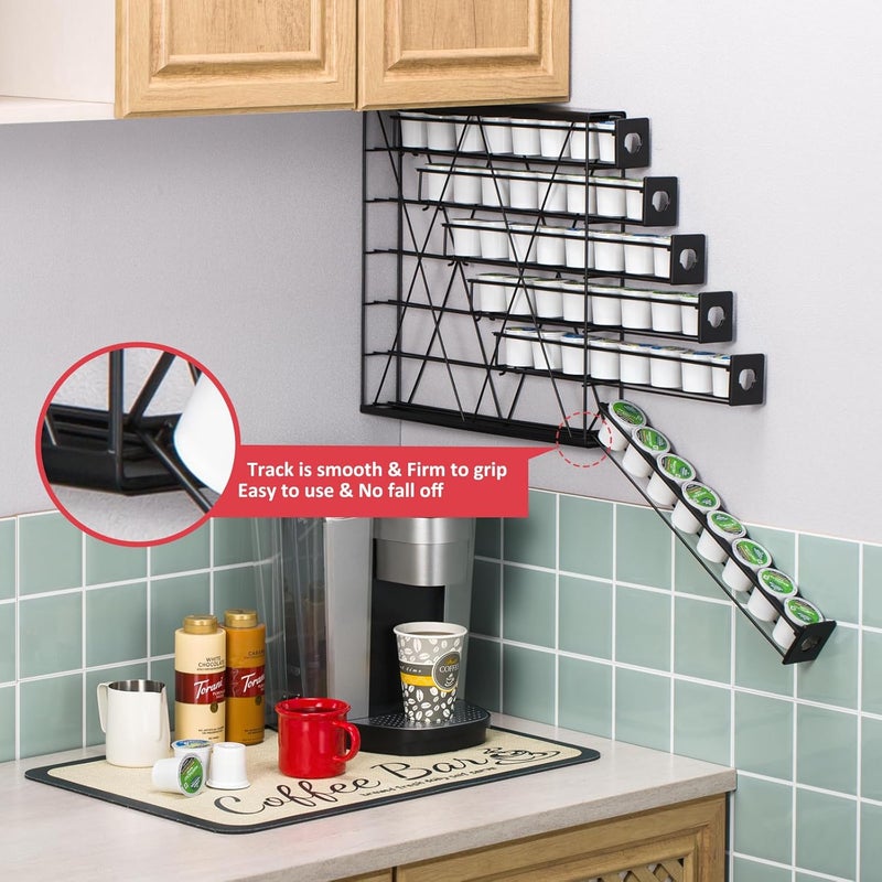 Rice rat k cup Holders for 6 Tier Coffee Pod Holder,Black Metal Space(48 pods) - Image 5