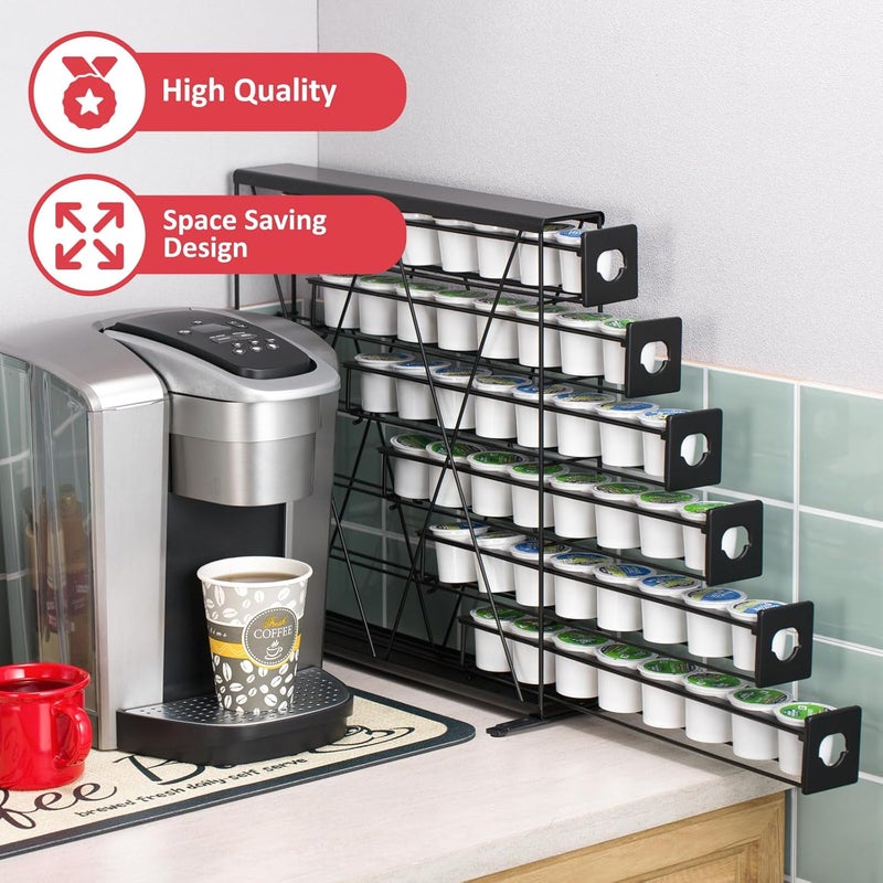 Rice rat k cup Holders for 6 Tier Coffee Pod Holder,Black Metal Space(48 pods) - Image 3