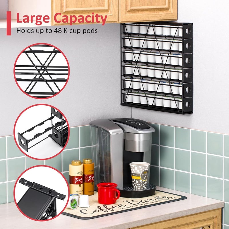 Rice rat k cup Holders for 6 Tier Coffee Pod Holder,Black Metal Space(48 pods) - Image 4