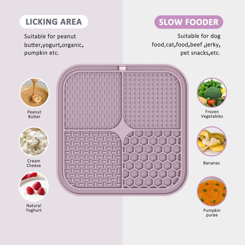 ChefAide 2 Pack Lick Mat for Dogs,Cats,Upgraded 8.5Ã—8.5 inches Licking Mats with Suction Cups,Slow Feeder Licking Pad for Anxiety Relief and Boredom Reducer,Suitable for Dog Training Set 4 - Image 3
