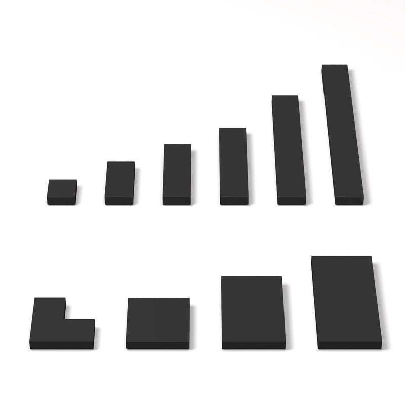 YUJHITP 100 Piece Black Building Tiles Bulk Assortment Pack Tiles Accessories for Building with 10 Size Compatible with Lego Parts and Pieces - Image 3