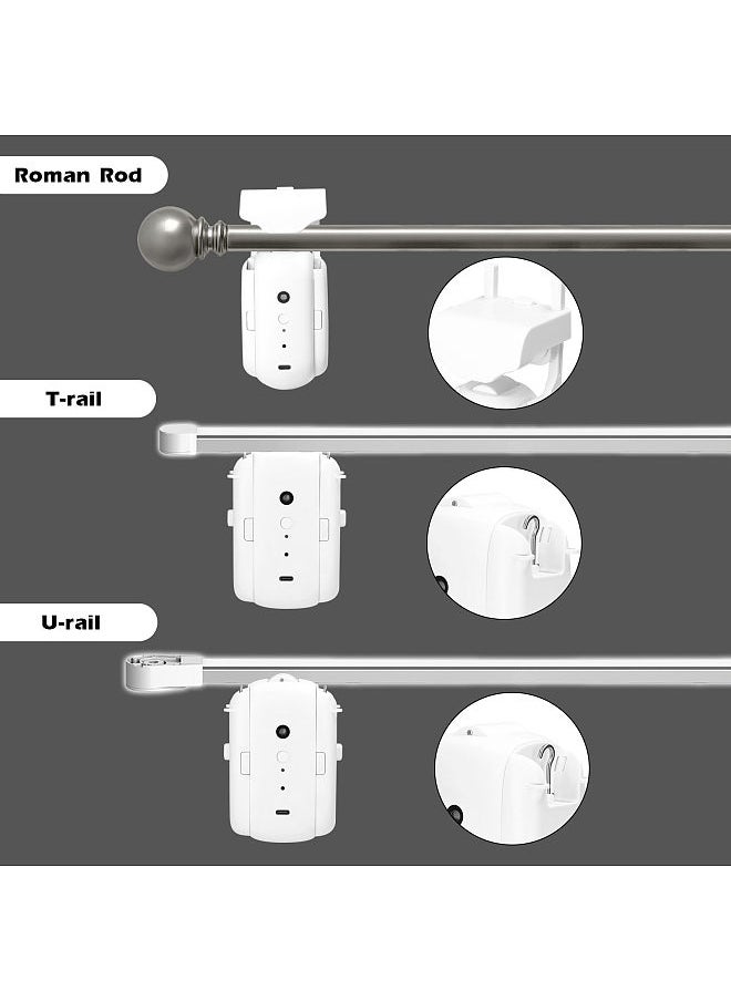 1pc Tuya WiFi Electric Curtain Motor Voice Control Curtain Robot Opener with Gateway Support APP Control Timer Setup Compatible with Alexa Google Home for T-Rail/U-Rail