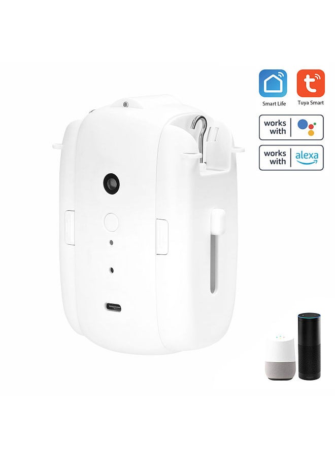 1pc Tuya WiFi Electric Curtain Motor Voice Control Curtain Robot Opener with Gateway Support APP Control Timer Setup Compatible with Alexa Google Home for T-Rail/U-Rail
