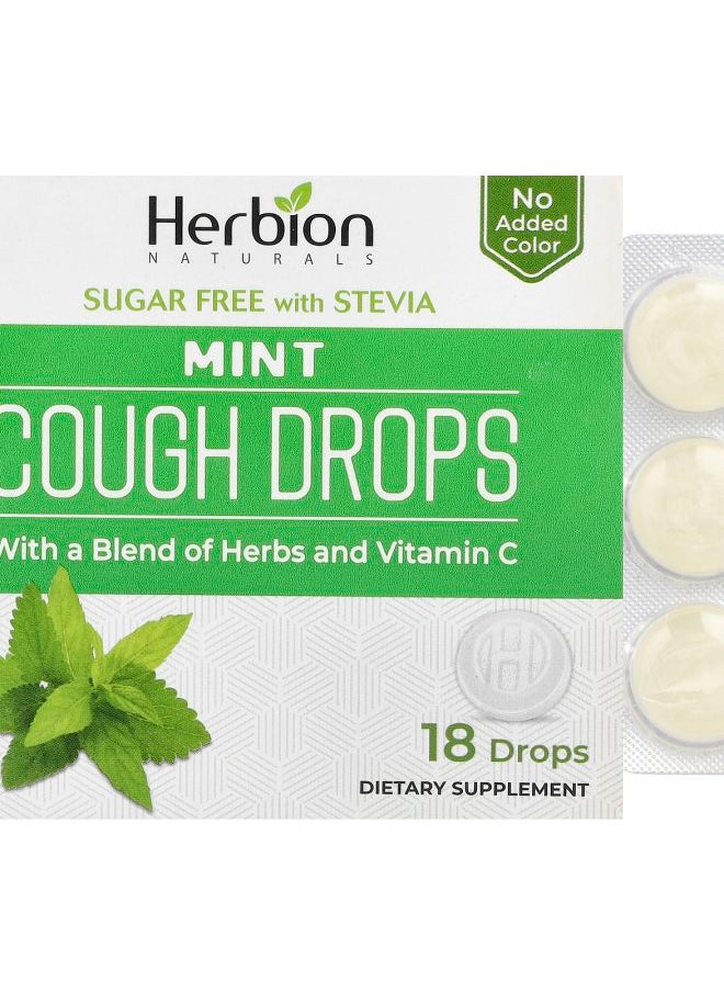 Herbion Naturals - Cough Drops Sugar Free Mint 18 Drops - Image 1