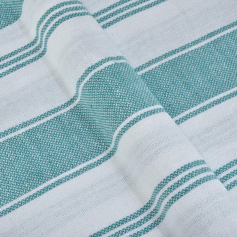 GLAMBURG Peshtemal Turkish Beach Towel Cotton Oversized 36x71 Set of 6 for Adults, Soft Durable Absorbent Extra Large Hammam Bath Sheet - Teal - Image 3