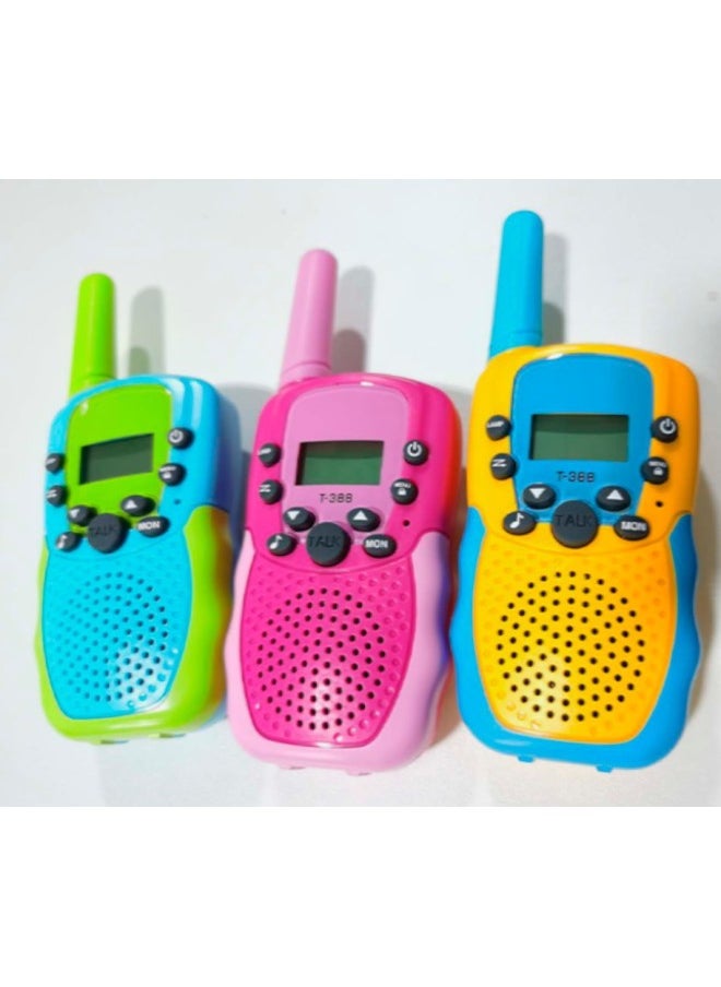 T388 Children's Walkie-talkie Toy Handheld Wireless Call Transmitter Receiver For Kids-Color:Blue Charging 2 Pack