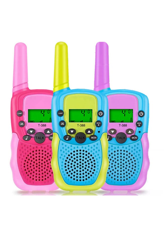 T388 Children's Walkie-talkie Toy Handheld Wireless Call Transmitter Receiver For Kids-Color:Blue Charging 2 Pack