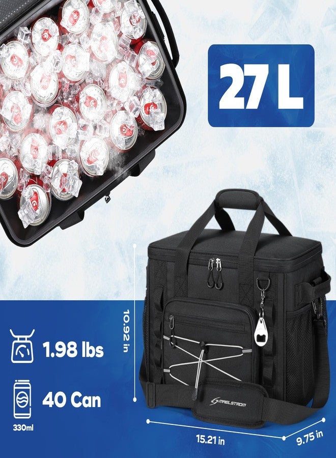 Maelstrom Soft Cooler Bag,Soft Sided Cooler,40 Cans Collapsible Cooler,Insulated Ice Chest,Large Leakproof Camping Cooler,Portable Travel Cooler for Kayaking,Beach,Black - Image 5