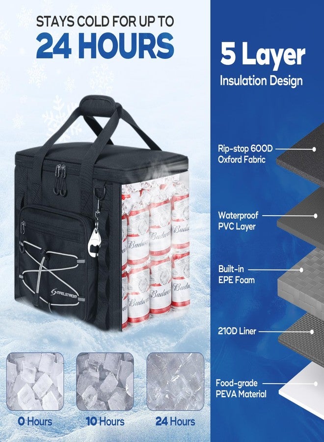 Maelstrom Soft Cooler Bag,Soft Sided Cooler,40 Cans Collapsible Cooler,Insulated Ice Chest,Large Leakproof Camping Cooler,Portable Travel Cooler for Kayaking,Beach,Black - Image 2