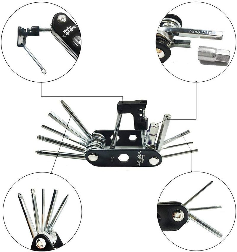 WOTOW 14 in 1 Bike Repair Tool Kit with Saddle Bag and Chain Splitter - Image 4
