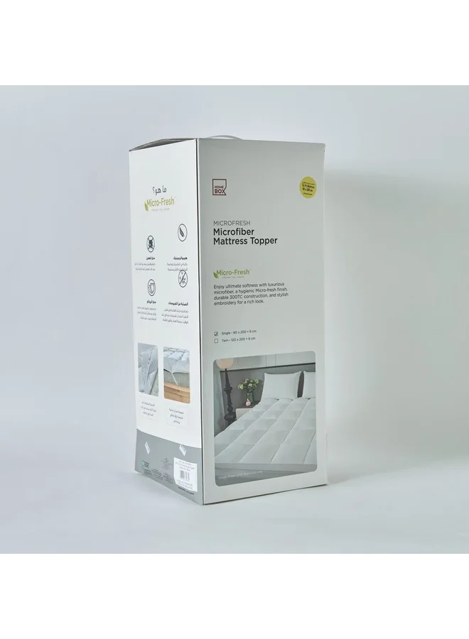 Home Box MicroFresh 300TC Soft Microfiber Single Mattress Topper 200 x 6 x 90 cm
