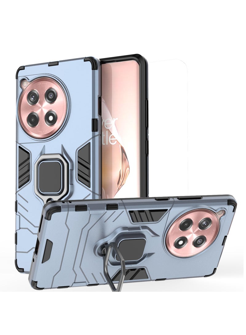 SYOSI Case for OnePlus 12R Not fit 12 Dual Layer Protective Heavy Duty Armor Rugged Military Grade Magnetic Kickstand Car Holder Phone Case 360° Full Body Protection Blue  - Image 1